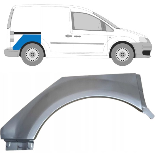 Panel de reparación guardabarros trasero para Volkswagen Caddy 2004-2020 / Derecho 15160