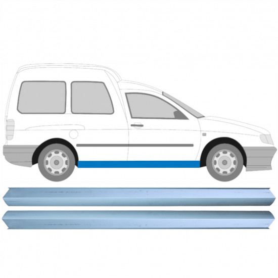 Panel de reparación del umbral para VW Caddy S Inca 1995-2004 / Izquierda = Derecha (simétrico) / Conjunto 10498