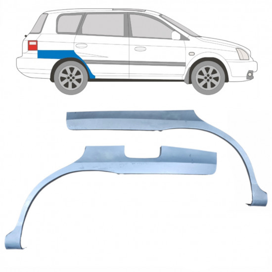 Panel de reparación guardabarros trasero para Kia Carens 1999-2006 / Izquierda+Derecha / Conjunto 9281