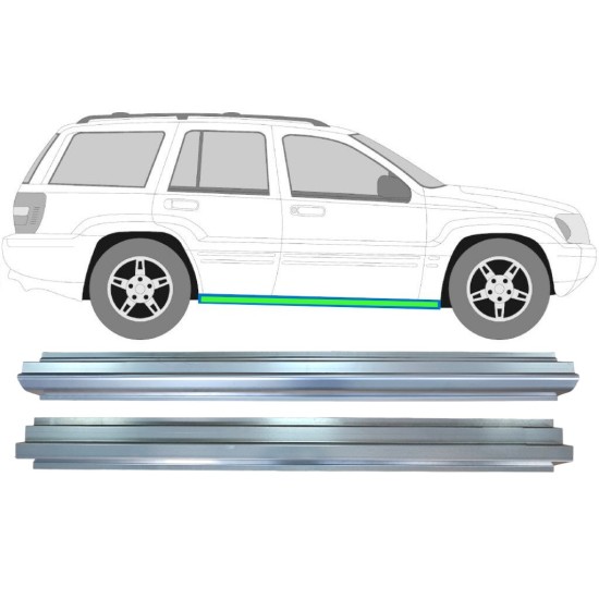 Panel de reparación del umbral interior y exterior para Jeep Grand Cherokee 1998-2005 / Izquierda = Derecha (simétrico) / Conjunto 17005