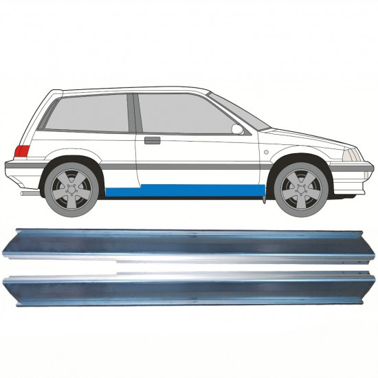 Panel de reparación del umbral para Honda Civic 1983-1987 / Izquierda+Derecha / Conjunto 10628