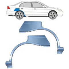 Panel de reparación guardabarros trasero para Honda Civic 2001-2005 / Izquierda+Derecha / Conjunto 11527