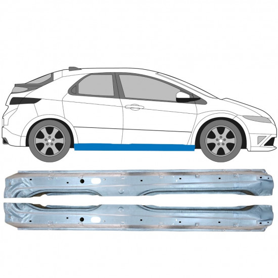 Panel de reparación del umbral para Honda Civic 2005-2011 / Izquierda+Derecha / Conjunto 9668