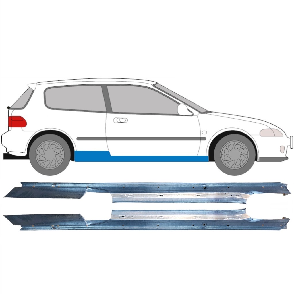 Panel De Reparación Del Umbral Para Honda Civic 1991-1995 / Izquierda+Derecha / Conjunto 9168
