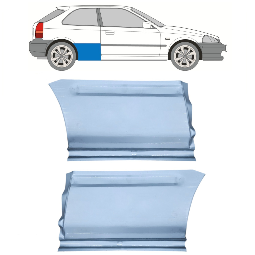 Panel De Reparación Guardabarros Trasero Para Honda Civic 1995-2001 / Izquierda+Derecha / Conjunto 9800