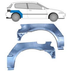 Panel de reparación guardabarros trasero para Honda Civic 1991-1995 / Izquierda+Derecha / Conjunto 10424