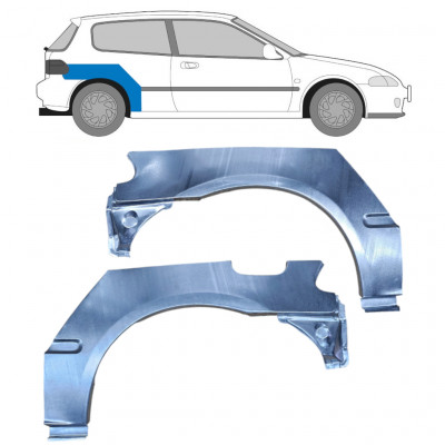 Panel de reparación guardabarros trasero para Honda Civic 1991-1995 / Izquierda+Derecha / Conjunto 10424