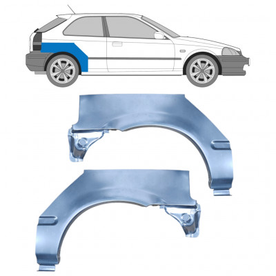 Panel de reparación guardabarros trasero para Honda Civic 1995-2000 / Izquierda+Derecha / Conjunto 9163