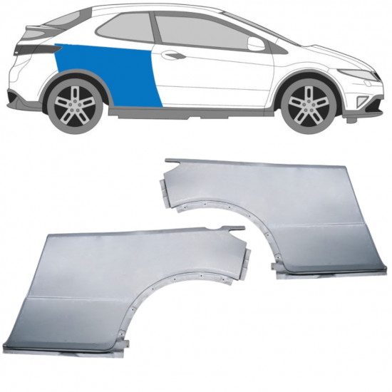 Panel de reparación guardabarros trasero para Honda Civic 2005-2011 / Izquierda+Derecha / Conjunto 9617