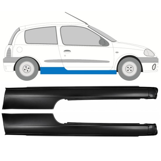 Umbral completo para Renault Clio II 1998-2012 / Conjunto 17164