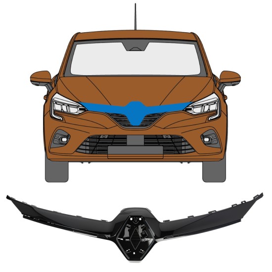 Moldura de la parrilla para Renault Clio V 2019- 16235