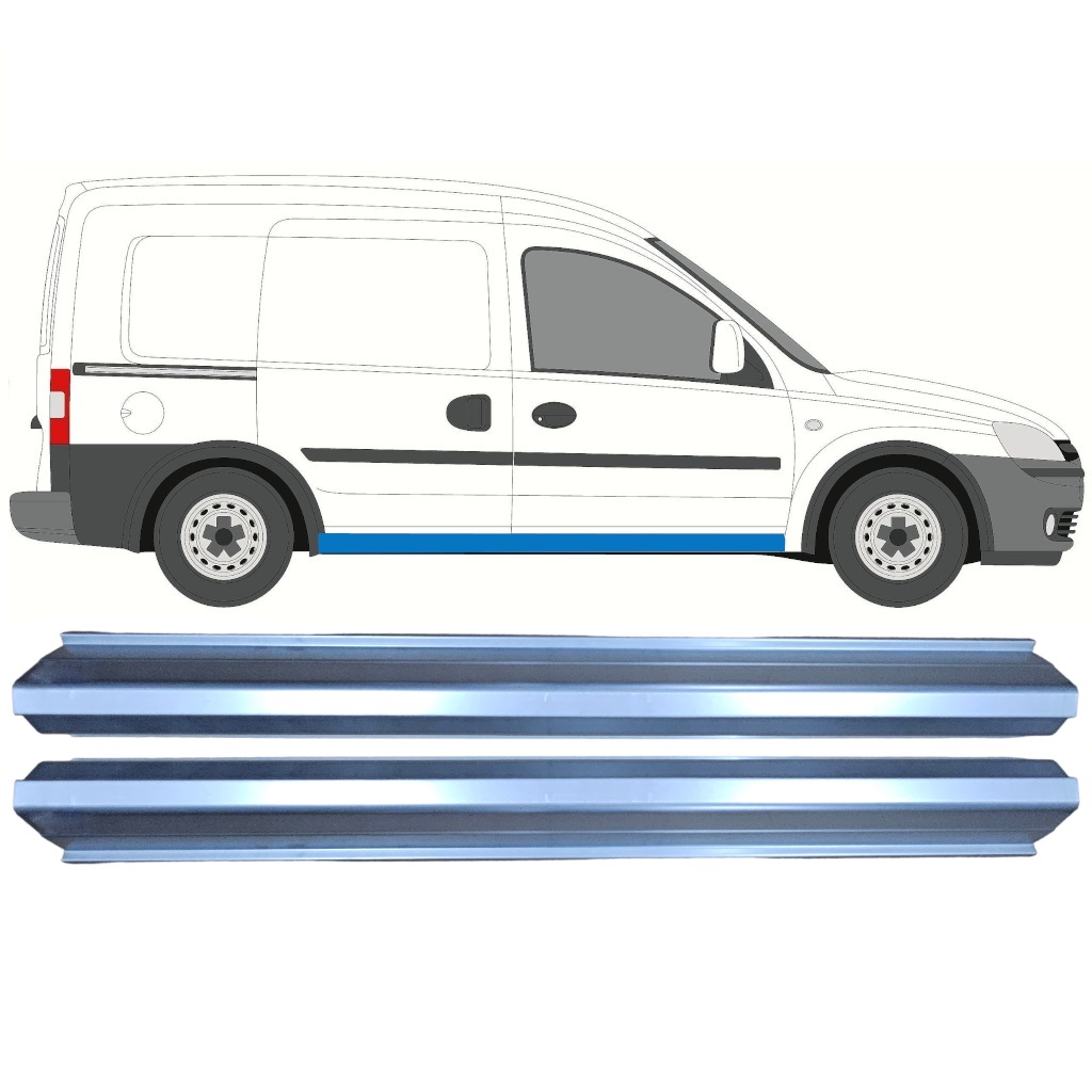 Panel De Reparación Del Umbral Para Opel Combo 2000-2010 / Izquierda = Derecha (Simétrico) / Conjunto 10281