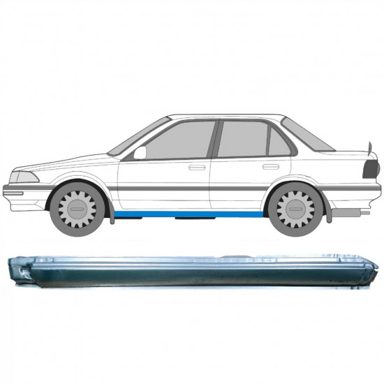 Panel de reparación del umbral para Toyota Corolla 1985- / Izquierda 7052