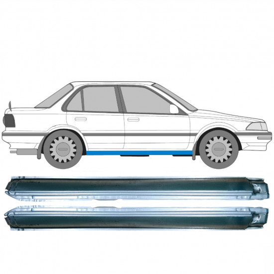 Panel de reparación del umbral para Toyota Corolla 1985- / Izquierda+Derecha / Conjunto 10497