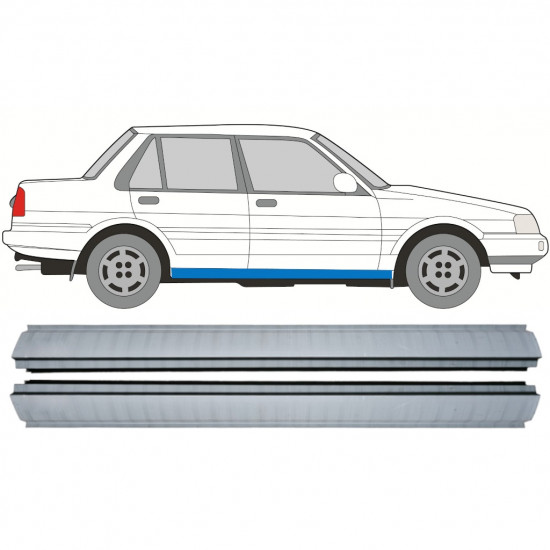 Panel de reparación del umbral para Toyota Corolla 1983-1988 / Izquierda+Derecha / Conjunto 9883