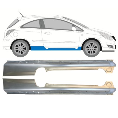 Umbral completo para Opel Corsa D 2006-2015 / Izquierda+Derecha / HATCHBACK / Conjunto 14574