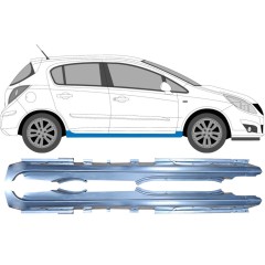 Umbral completo para Opel Corsa D 2006-2015 / Izquierda+Derecha / Conjunto 10539