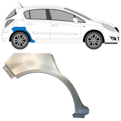 Panel de reparación guardabarros trasero para Opel Corsa D 2006-2015 / Derecho / HATCHBACK 14575