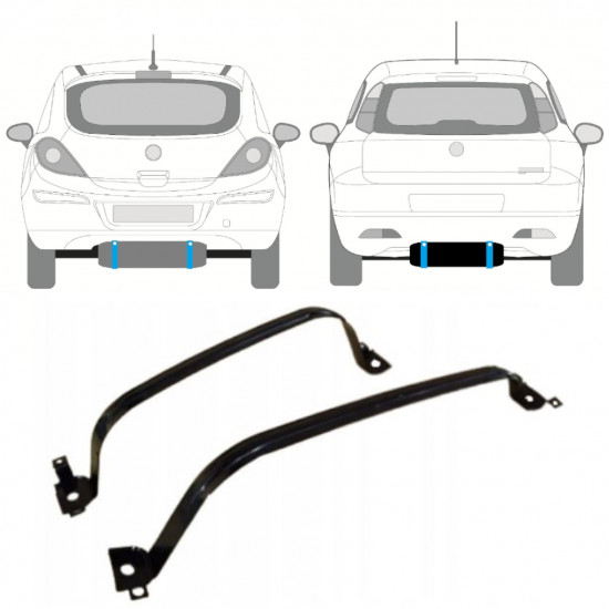 Banda de sujeción, depósito de combustible para Opel Corsa D / Fiat Grande Punto 12430