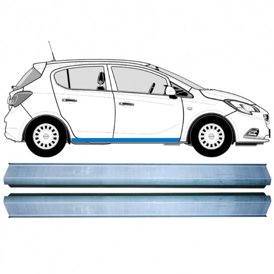 Panel de reparación del umbral para Opel Corsa E 2014-2019 / Izquierda+Derecha / Conjunto 12883