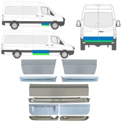 Panel de reparación puerta interna + externa para Volkswagen Crafter 2005-2017 / Izquierda+Derecha / Conjunto 14493
