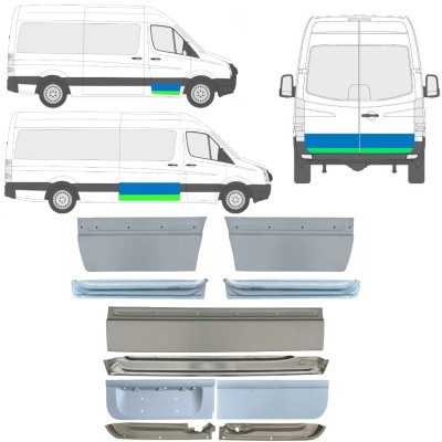 Panel de reparación puerta interna + externa para Volkswagen Crafter 2005-2017 / Izquierda+Derecha / Conjunto 14493