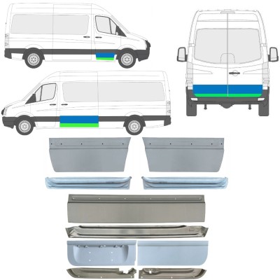 Panel de reparación puerta interna + externa para Volkswagen Crafter 2005-2017 / Izquierda+Derecha / Conjunto 14494