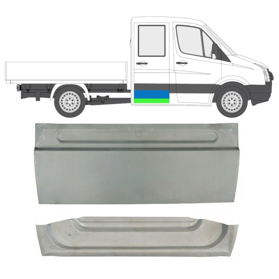 Panel de reparación puerta trasera para Volkswagen Crafter 2005-2017 / Izquierda = Derecha (simétrico) / Conjunto 14126