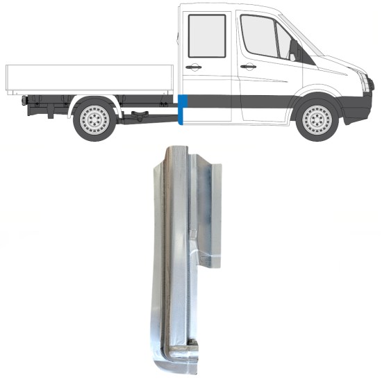 Panel de reparación esquina trasera para Volkswagen Crafter 2005-2017 / Derecho 15508