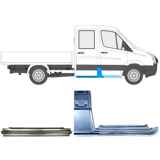 Panel de reparación conjunto para Volkswagen Crafter 2005-2017 / Derecho / 15527
