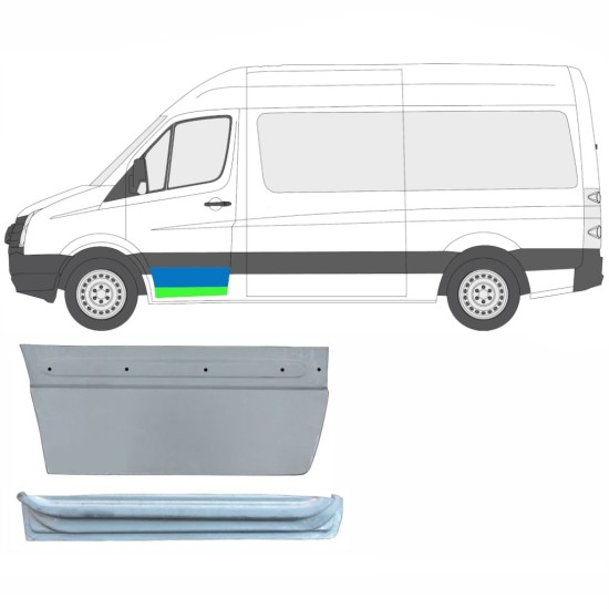 Panel de reparación puerta delantera interna + externa para Volkswagen Crafter 2005-2017 / Izquierda / Conjunto 14029