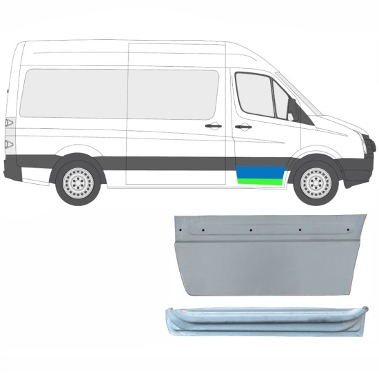 Panel de reparación puerta delantera interna + externa para Volkswagen Crafter 2005-2017 / Derecho / Conjunto 14028