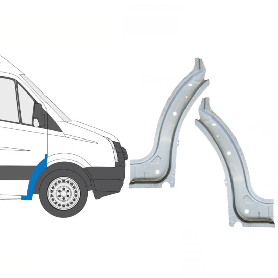 Panel de reparación guardabarros delantero interior para Volkswagen Crafter 2005-2017 / Izquierda+Derecha / Conjunto 15500