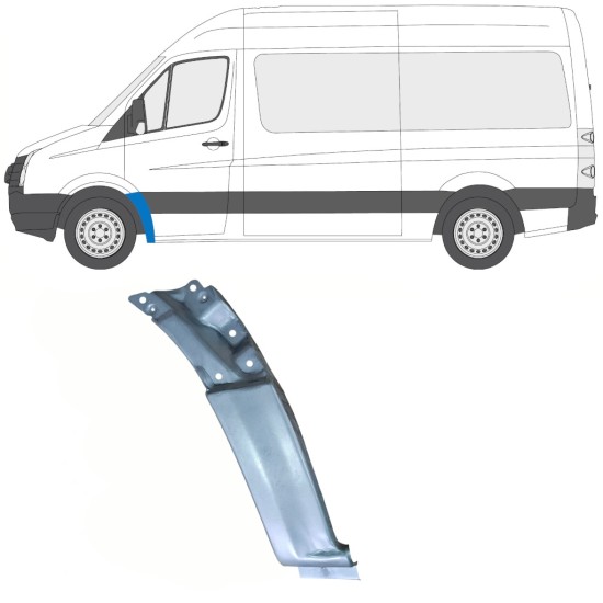 Panel de reparación guardabarros delantero para Volkswagen Crafter 2005-2017 / Izquierda 13751