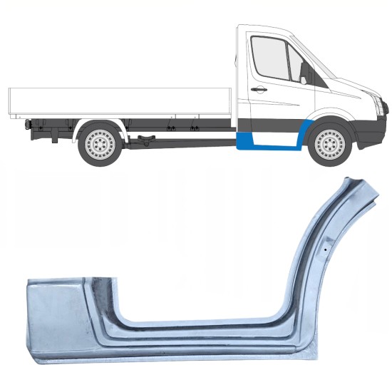 Panel de reparación guardabarros delantero con parte de umbral para Volkswagen Crafter 2005-2017 / Derecho 13838