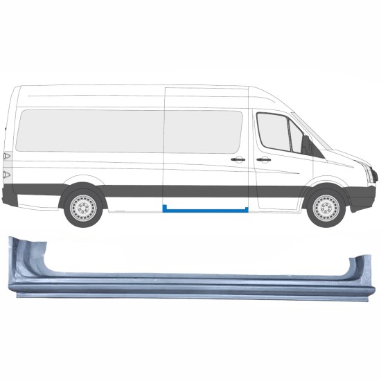 Panel de reparación del umbral de la puerta corredera para Volkswagen Crafter 2005-2017 / Derecho 13437