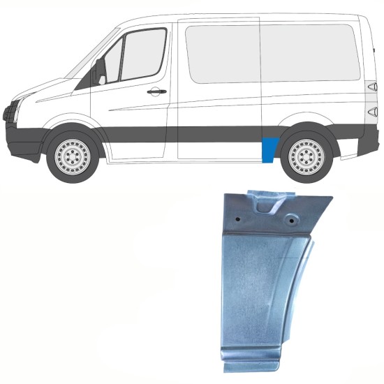 Panel de reparación guardabarros trasero para Volkswagen Crafter 2005-2017 / Izquierda 13940