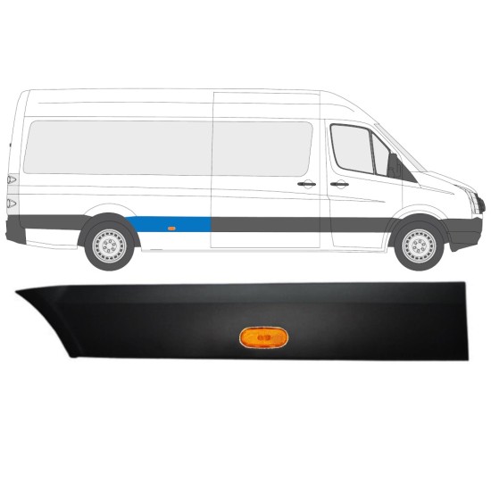 Moldura lateral guardabarros trasero con lámpara para Volkswagen Crafter 2005-2017 / Derecho / Conjunto 13993