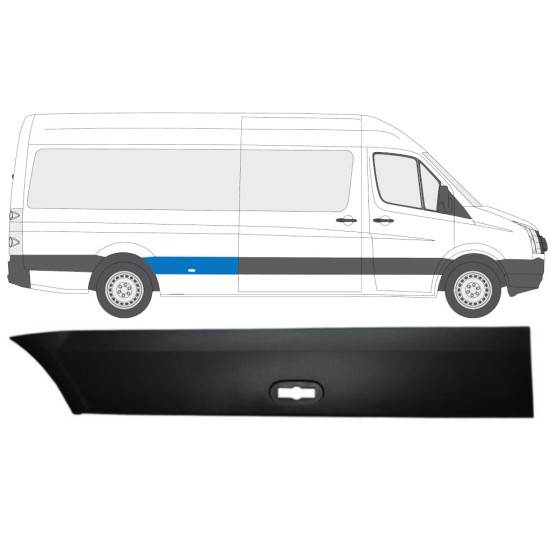 Moldura lateral guardabarros trasero para Volkswagen Crafter 2005-2017 / Derecho 13826