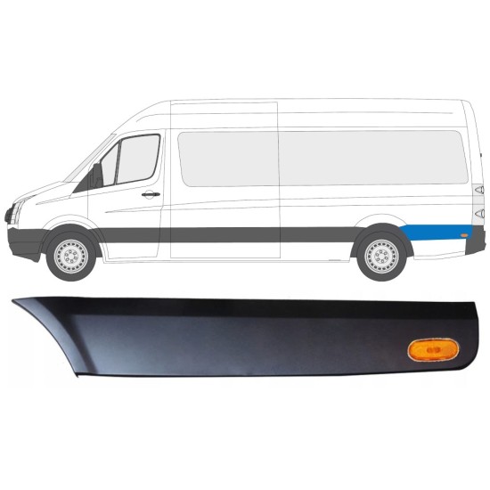 Moldura lateral guardabarros con lámpara para Volkswagen Crafter 2005-2017 / Izquierda / Conjunto 13996