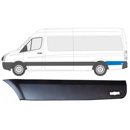 Moldura lateral guardabarros trasero detrás de la rueda para Volkswagen Crafter 2005-2017 / Izquierda 13829