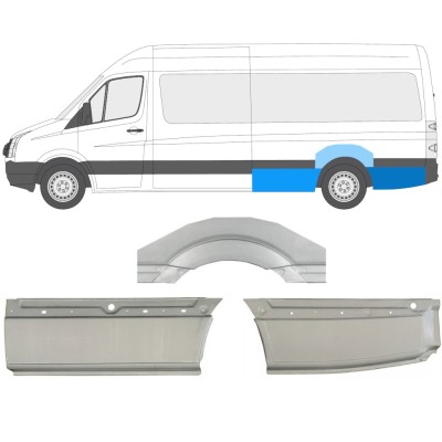 Panel de reparación guardabarros trasero para Volkswagen Crafter 2005-2017 / Izquierda / Conjunto 13944