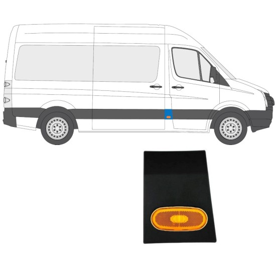 Moldura lateral con lámpara para Volkswagen Crafter 2005-2017 / Derecho / Conjunto 14147