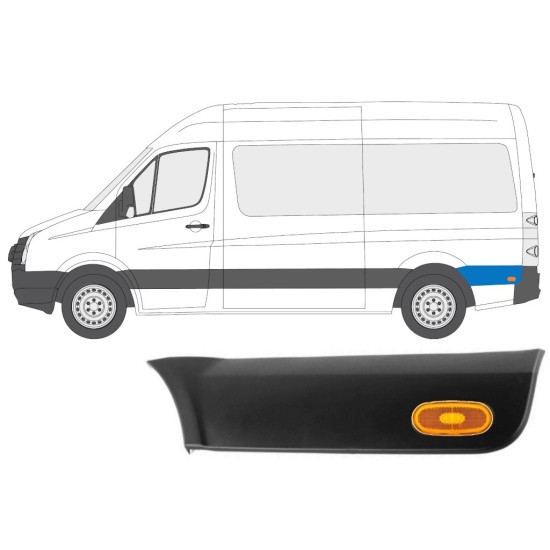 Moldura lateral guardabarros trasero con lámpara para Volkswagen Crafter 2005-2017 / Izquierda / Conjunto 14149