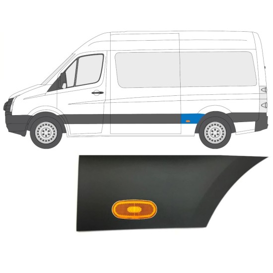Moldura lateral guardabarros trasero con lámpara para Volkswagen Crafter 2005-2017 / Izquierda / Conjunto 14089