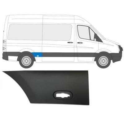 Moldura lateral guardabarros trasero para Volkswagen Crafter 2005-2017 / Derecho 13822