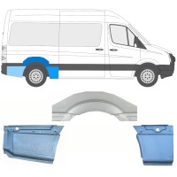 Panel de reparación guardabarros trasero para Volkswagen Crafter 2005-2017 / Derecho / Conjunto 13941