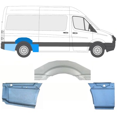 Panel de reparación guardabarros trasero para Volkswagen Crafter 2005-2017 / Derecho / Conjunto 13941