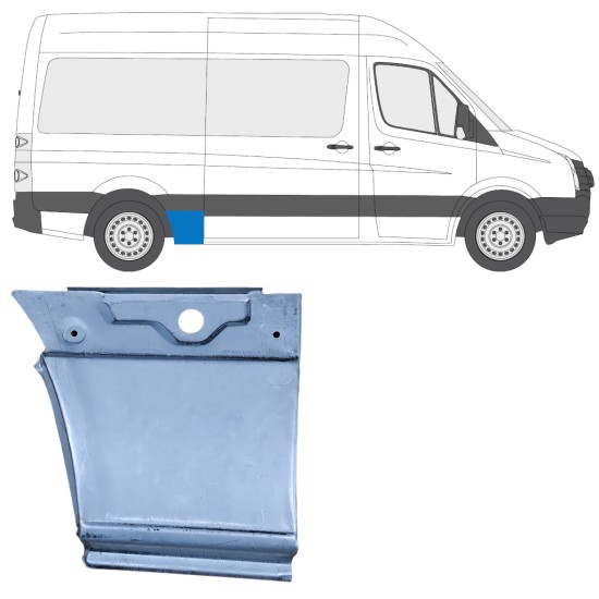 Panel de reparación guardabarros trasero para Volkswagen Crafter 2005-2017 / Derecho 13445