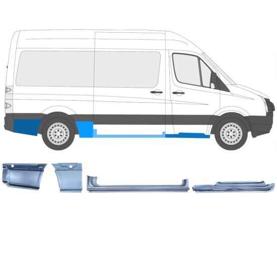 Panel de reparación conjunto para Volkswagen Crafter 2005-2017 / Derecho / 14502